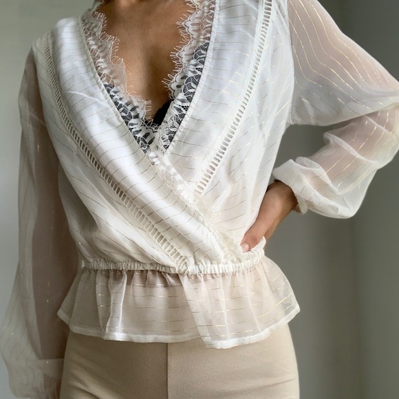 Miss Selfridge White Lace Top - Picture 1 of 2